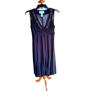 VTG Eliza J Beaded Cocktail Dress Sleeveless Party Dress Black Size M